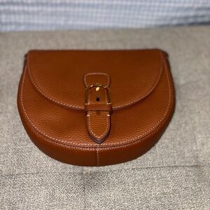 Fossil Brown Leather Saddle Bag